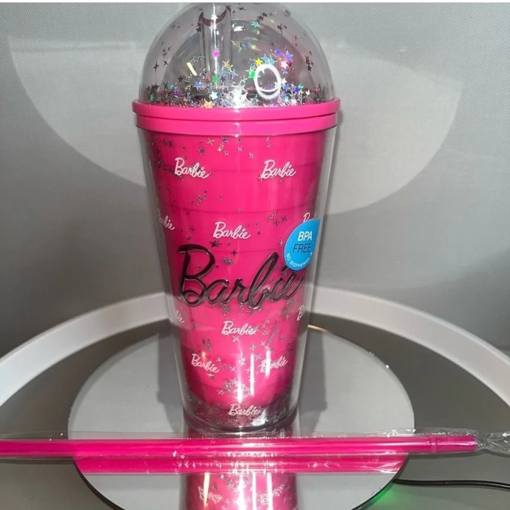 Barbie Pink Party Favor Tumbler with Straw‎ 600ml PBA Free